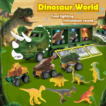 Автомобильная игрушка динозавр автомобиль для хранения светомузыки детская электрическая игрушка Тираннозавр инерционный откат подарочная игрушка