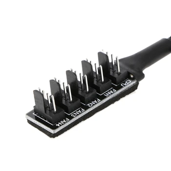 1-5 4-Контактный Разветвитель вентилятора охлаждения процессора Molex TX4 PWM, адаптер с Плетеным кабелем питания K1AA