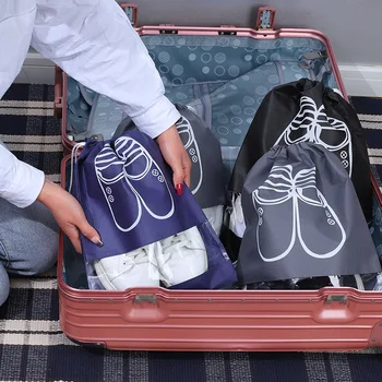 1 шт., нетканая сумка для хранения обуви, пылезащитный чехол, бытовая переносная сумка для обуви, сумка на шнурке, косметичка для путешествий, сумка для хранения, чехол