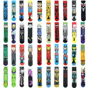 10 пар Мужских Хлопчатобумажных носков с Рисунком Аниме, Милые Забавные Носки