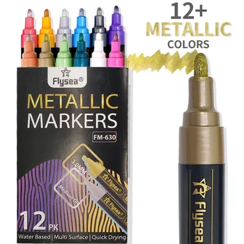 12 цветов/коробка, Металлическая маркерная ручка, Студенческий альбом 