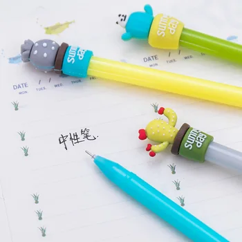 120 Шт гелевые ручки Cute Cactus kawaii Нейтральные ручки Студенческие письменные принадлежности школьные канцелярские принадлежности подарки оптом