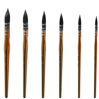 1ШТ 38RQ Акварельная ручка для рисования с беличьей шерстью, кисти для рисования с деревянной ручкой