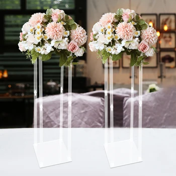 2шт Акриловые подставки для цветов высотой 100 см Подходят для украшения свадеб, вечеринок, торжеств