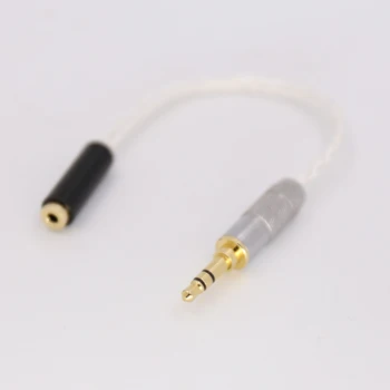 3,5 мм 3-полюсные наушники до 2,5 мм TRRS Балансный женский Aux-кабель TRRS Аудиоразъем 7N Посеребренный кабель
