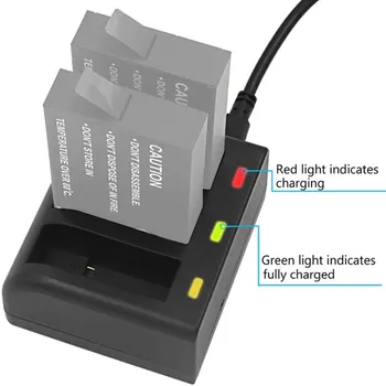 3-канальное зарядное устройство GoPro Fusion для аккумуляторов GoPro ASBBA-001 со светодиодными индикаторами, USB Micro, портом Type C.