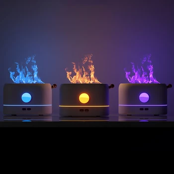 3-х Цветной Ароматический диффузор с эффектом пламени 200 мл, ультразвуковой Увлажнитель воздуха с эффектом огня, USB-диффузор эфирного масла Для дома