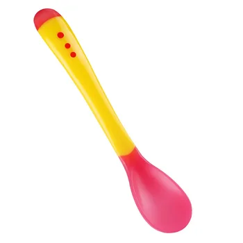 3 цвета ложки с датчиком температуры, подходящей для детской силиконовой ложки для кормления, термочувствительной детской посуды