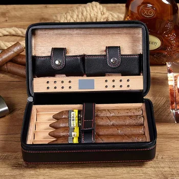 4 упаковки персонализированной портативной сумки для сигар, увлажняющая коробка для путешествий, бизнеса, работы и портативных наборов для сигар