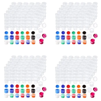 400 Полосок 600 Горшочков Пустые Полоски для краски Стаканчик Для краски Прозрачные Пластиковые Контейнеры Для Хранения Принадлежностей для рисования (3 мл / 0,1 унции)