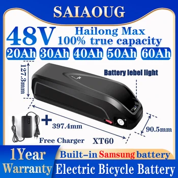 48v 35Ah Аккумулятор Для Электровелосипеда 40 50 60ah Hailong Max Batterie Velo Bateria Para Bicicleta Electrica 300-3000 Вт Литиевая Батарея