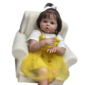 60 СМ Куклы Реборн для Девочек Bebes Reborn из Силикона, Настоящие Реалистичные Куклы для Новорожденных ручной работы, Reborn Baby