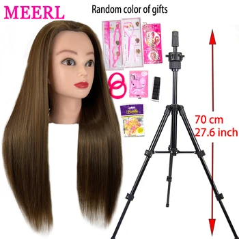65 см Головы-Манекены С Синтетическими Волосами Для Тренировки Укладки Волос Solon Hairdresser Dummy Doll Heads Для Практики Причесок