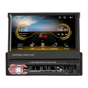 7-дюймовый HD-плеер с выдвижным экраном MP5, устанавливаемый в автомобиле, Bluetooth-вызов, Радио с изображением заднего хода, USB-флэш-диск, CarPlay Host