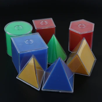 8 шт. многоцветных съемных геометрических фигур, набор игрушек для обучения математике по методу Монтессори для малышей