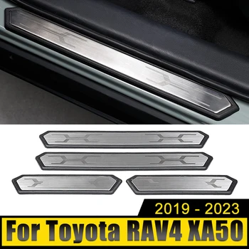 ABS Автомобильный Порог, Декоративная Полоса Для Порога, Приветственные Педали, Накладка Для Toyota RAV4 2019 2020 2021 2022 2023 RAV 4 XA50 Hybrid