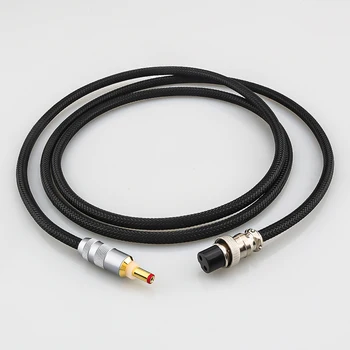 Audiocrast Линейный кабель питания переменного/постоянного тока высокого класса GX16-2 Pin до 5,5 *2,1 мм 2,5 мм Чистый серебристый кабель постоянного тока для фоно-усилителя