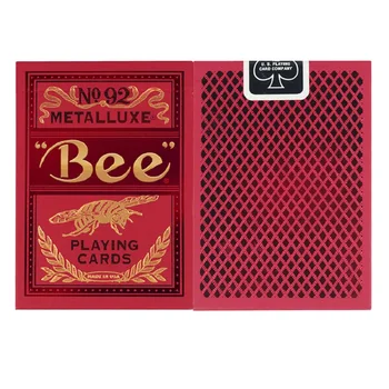 Bee Metalluxe Игральные карты USPCC Red Deck Размер Покера Волшебные Карточные игры Реквизит для фокусов