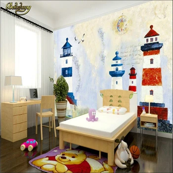 beibehang Средиземноморский маяк Пользовательские Фотообои рулон бумаги Гостиная ТВ Фон 3D Настенные фрески обои для стен 3 d
