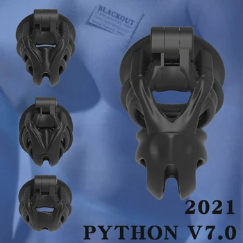 BLACKOUT 2021 Новый Python V7.0 EVO Клетка Мамба Мужское Устройство Целомудрия Двухдуговая Манжета Кольцо Для пениса 3D Кобра Член Секс-Игрушки Для Взрослых