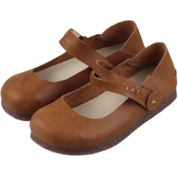 Careaymade-Бесплатная доставка, Женская удобная обувь с мягкой подошвой, повседневная обувь ручной работы из 100% натуральной кожи на плоской подошве
