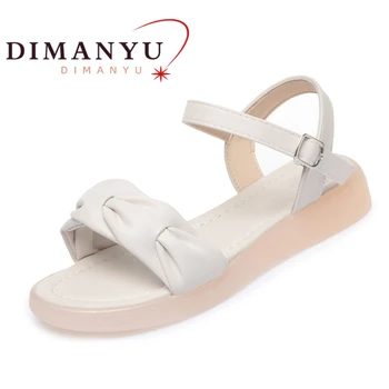 DIMANYU/ пляжные сандалии; коллекция 2023 года; летние новые сандалии на плоской подошве для девочек; повседневные женские сандалии