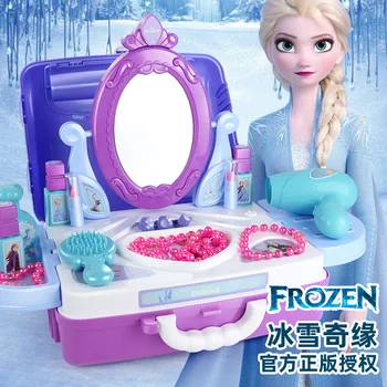 Diseny замороженные девушки макияж чемодан игрушка детский игровой дом моделирование туалетный столик набор
