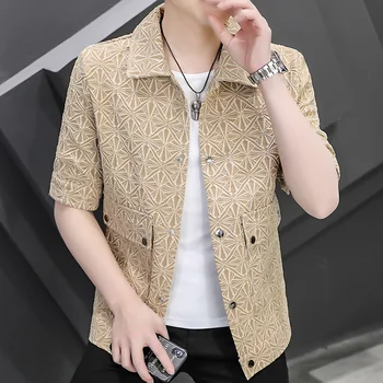 DYB & ZACQ, Новая мужская летняя куртка с коротким рукавом, корейская версия, тонкая летняя одежда, Топ с семью рукавами, мужская мода