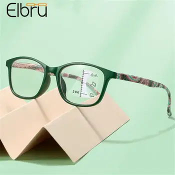 Elbru Прогрессивные Мультифокальные Очки для Чтения с Синим Светом, Мужские И Женские Ретро Очки для дальнозоркости, Защитное Стекло для глаз + 1 + 1,5... + 4