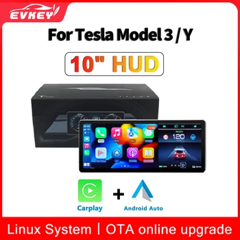 EVKEY Linux 10,0 дюймов Для Tesla Heads Up Дисплей Модель 3 Y Цифровая Центральная консоль Приборная панель Сенсорный экран Carplay Android Auto