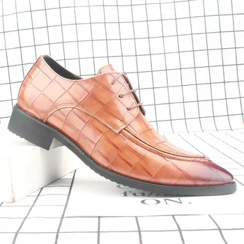 Four Seasons/Новые британские простые деловые туфли с мягкой поверхностью на шнуровке, повседневные офисные свадебные кожаные туфли для джентльменов PX155