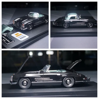 GFCC 1: 64 MB 300 SL Roadster с откидным верхом, черная литая под давлением модель автомобиля, коллекция лимитированных игрушек для хобби
