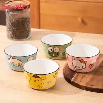 Ins Sanrio Kawaii Посуда Чаша Креативная Керамическая Рисовая Чаша Высокая Красота Десертная Чаша Большой Емкости Для домашнего использования Утолщение