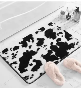 Inyahome Роскошные коврики для ванной комнаты из кроличьего меха, нескользящий коврик для пола, ковры, которые можно стирать в машине, мягкий коврик из микрофибры для ванной