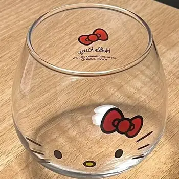 Kawaii Sanrio Hello Kitty Cinnamonroll Мультяшная Стеклянная Чашка для холодного напитка Кофейная Кружка Милая Чашка для молочного сока Лучший подарок для фестиваля