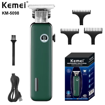 Kemei KM-5098 Профессиональная электрическая машинка для стрижки волос с Т-образным лезвием, мужской Триммер, универсальная машинка для стрижки волос, станок для бритья