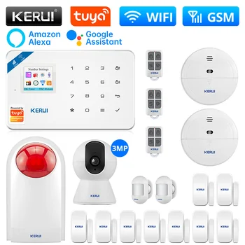 KERUI WIFI GSM сигнализация панель Беспроводной центральный блок W181 Tuya Smart APP пульт дистанционного управления