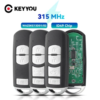 KEYYOU 315 МГц ID49 Чип PCF7953P WAZ SKE13D-01 SKE13D02 Для 3/4 Кнопок Smart Remote Брелок Для Mazda 3 6 MX-5 Miata 2013-2019