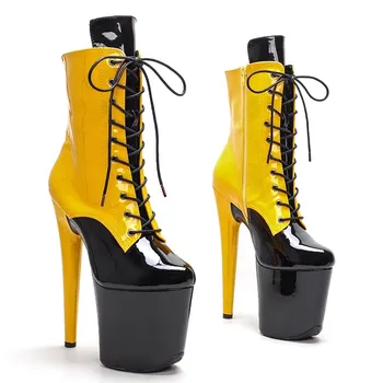 LAIJIANJINXIA, новая мода, обувь для танцев на шесте 20 см/8 дюймов, женские современные ботинки на платформе и высоком каблуке