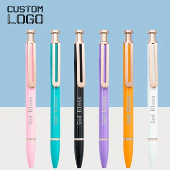 Makaron Многоцветная металлическая шариковая ручка с индивидуальным логотипом, фирменные ручки для бизнес-отеля, школьные канцелярские принадлежности в подарок