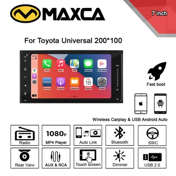 MAXCA 7 дюймов Toyota Беспроводной Carplay Android Авто Радио OEM для Corolla Auris Hilux VIOS Camry Wish Prado Мультимедийный плеер