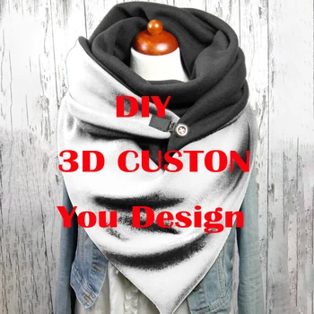MCDV DIY Индивидуальный дизайн с 3D принтом осенне-зимний повседневный шарф и шаль для женщин Прямая поставка
