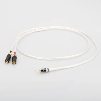 Odin Посеребренный кабель RCA от 2RCA до 3,5 мм аудиокабель Hi Fi стерео AUX разъем RCA 3,5 Y Разветвитель для усилителей аудио домашнего кинотеатра