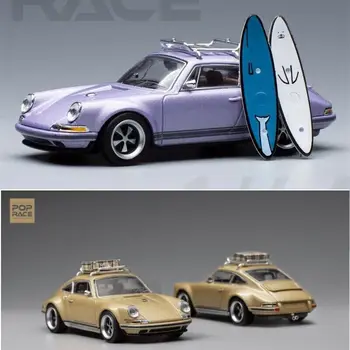 POP RACE 1:64 Певица 964 Золотая/Фиолетовая Модель Автомобиля, отлитая под давлением, Коллекция, ограниченная серия, Игрушечный автомобиль для хобби
