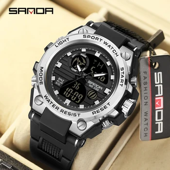 SANDA Бренд G-Style Военные часы Мужские Цифровые ударные спортивные часы для мужчин Водонепроницаемые Электронные наручные часы Мужские 2023 Relogios