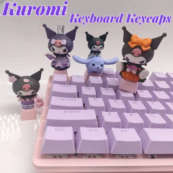 Sanrio Kuromi My Melody Keycaps Милые Мультяшные Оригинальные Трехмерные Механические клавиатуры Keycaps Милые Аксессуары Для клавиатуры