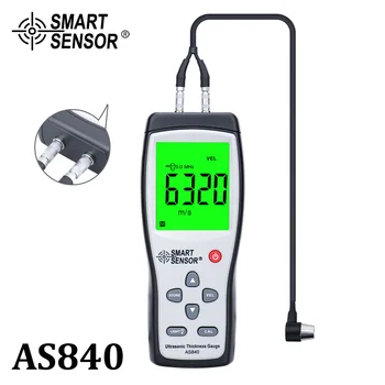 SMART SENSOR AS840 Цифровой ультразвуковой Толщиномер, Измеритель скорости звука, Тестер глубины металла 1,2-225 мм с ЖК-дисплеем Инструменты