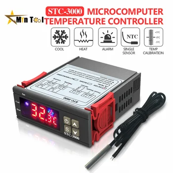 STC-3000 Светодиодный Цифровой Термостат Регулятор температуры DC 12V 24V AC 110V 220V Регулятор нагрева Охлаждения