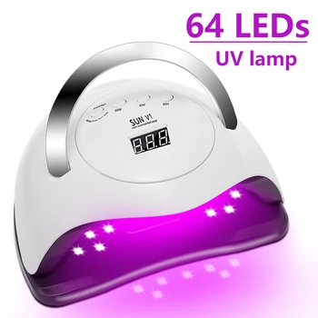 SUN V1 UV 64 Светодиодная лампа для ногтей, лампы для отверждения, Сушилка для ногтей для домашнего салона, Гель-лак с автоматическим датчиком, профессиональные инструменты для дизайна ногтей
