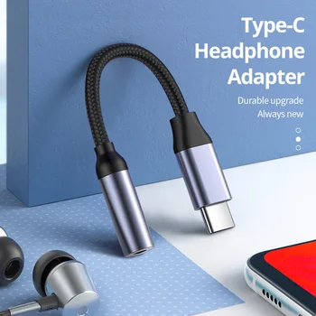 USB Type C До 3,5 мм Aux Адаптер Type-c 3,5 Jack Аудиокабель для Наушников Конвертер Кабелей Samsung S22 Xiaomi 12 POCO Huawei iPad